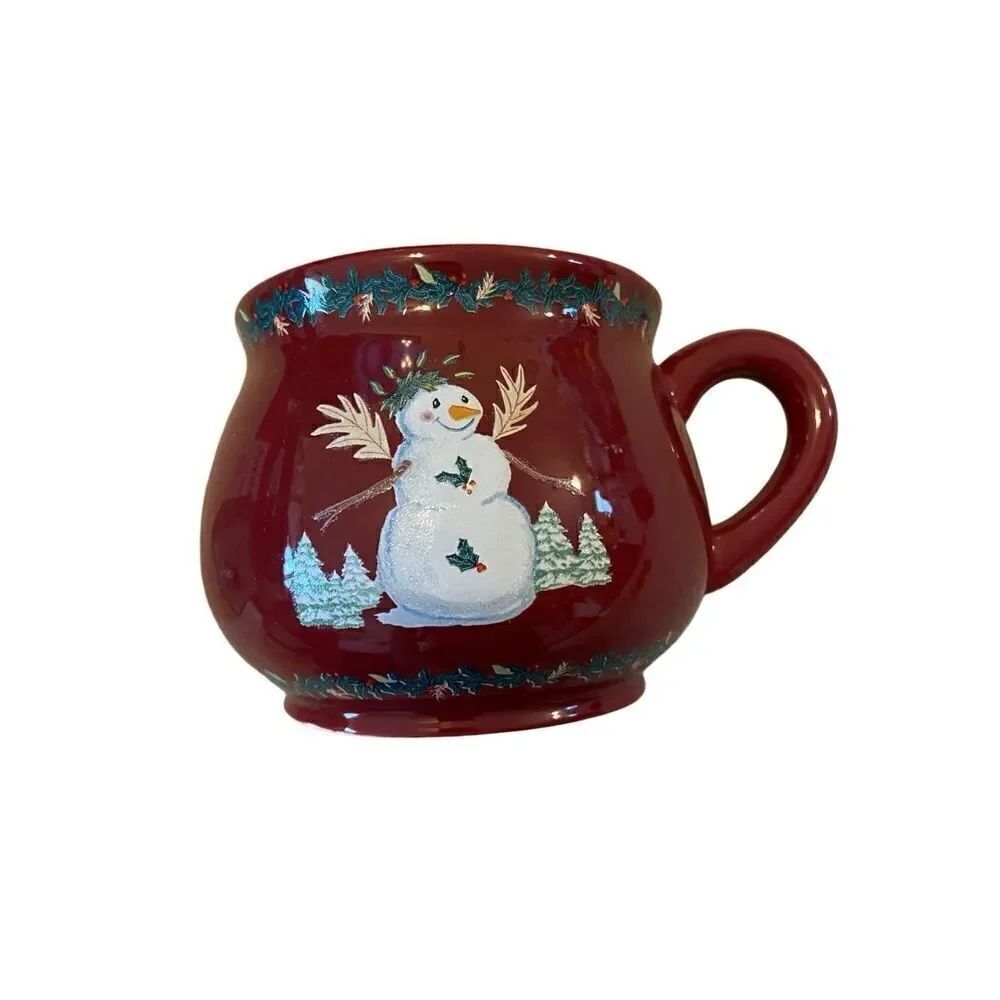 Oversized Snowman Ceramic Coffee Mug Soup Christmas Xmas Holiday
